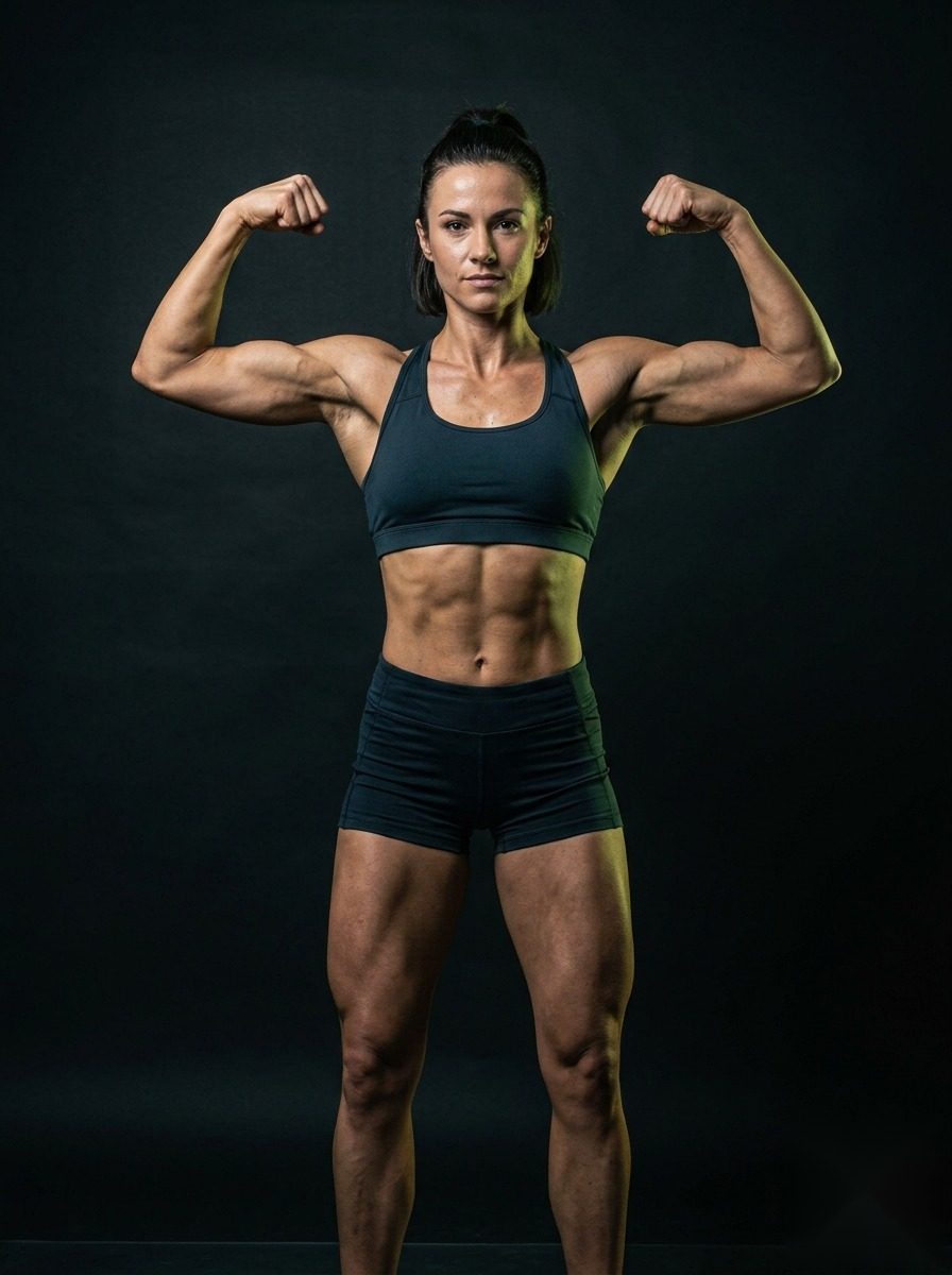 Athlete showing muscle definition
